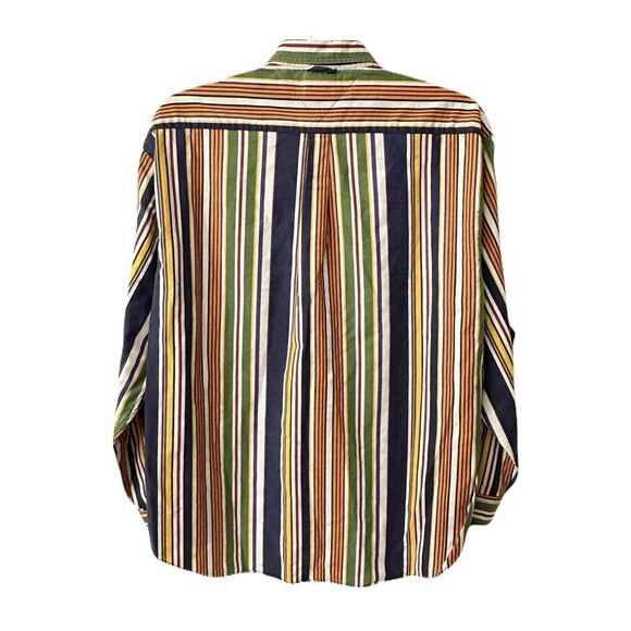90s Vintage Tommy Hilfiger Mens Large Button Down Shirt Retro Multicolor Stripes - Picture 3 of 8
